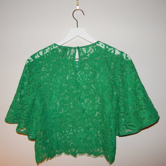 Forever 21 Green Lace Sheer Top - Picture 2 of 4